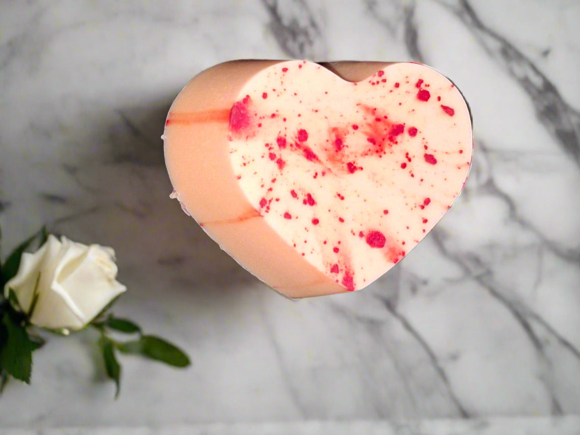 Red Lava & Citrus Shea Butter Heart Soap