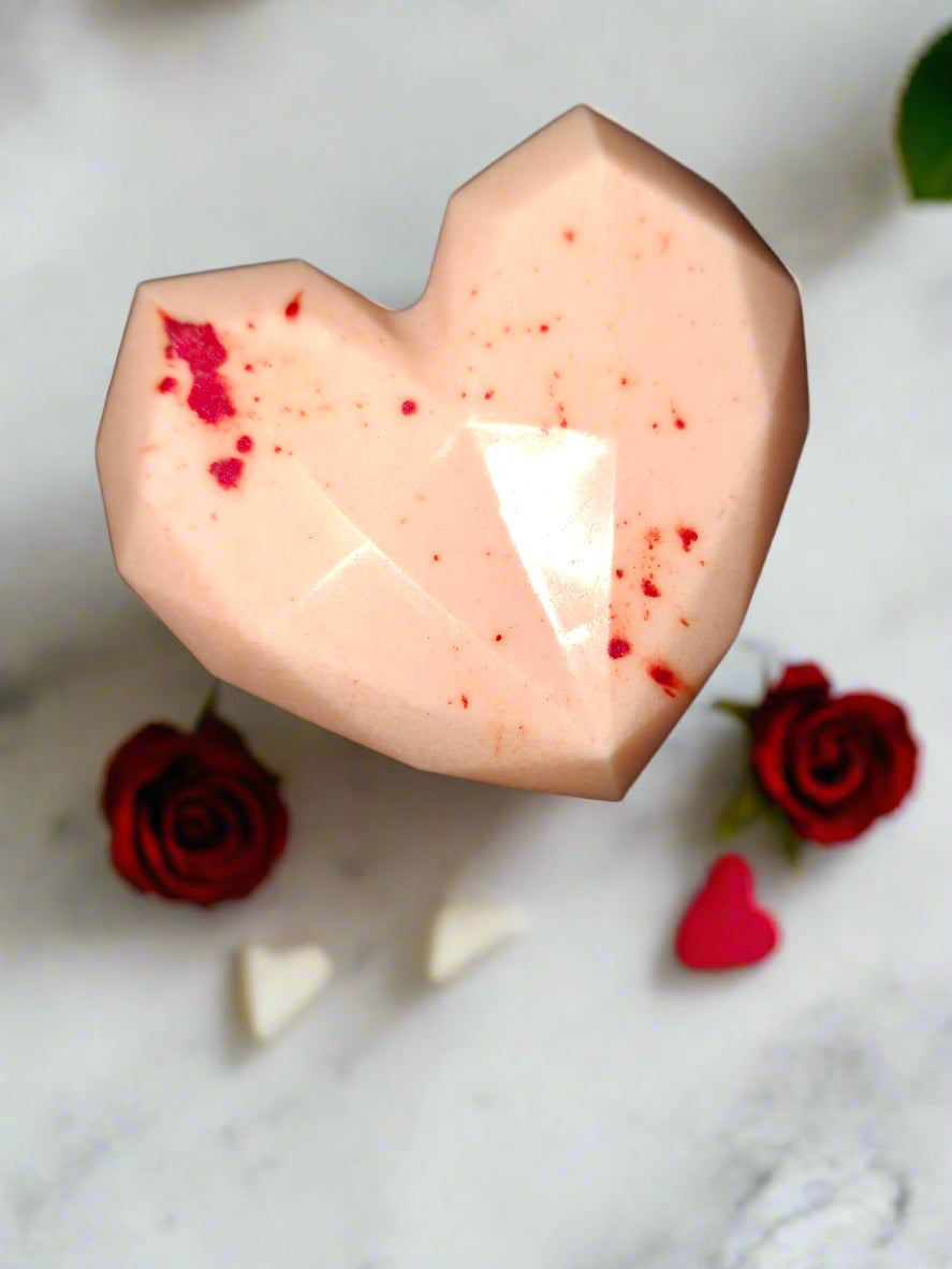 Red Lava & Citrus Shea Butter Heart Soap